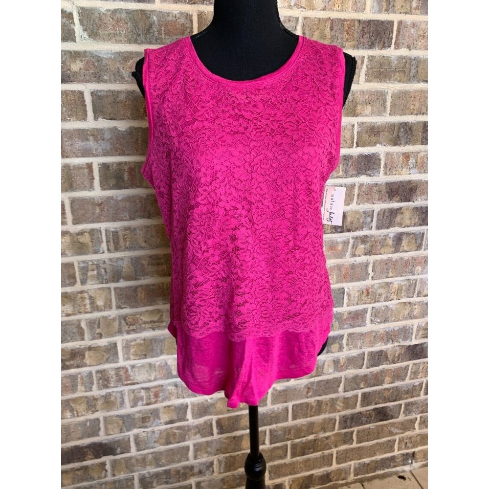 Maison Jules lace floral pattern top sleeveless size medium NWT casual colorful